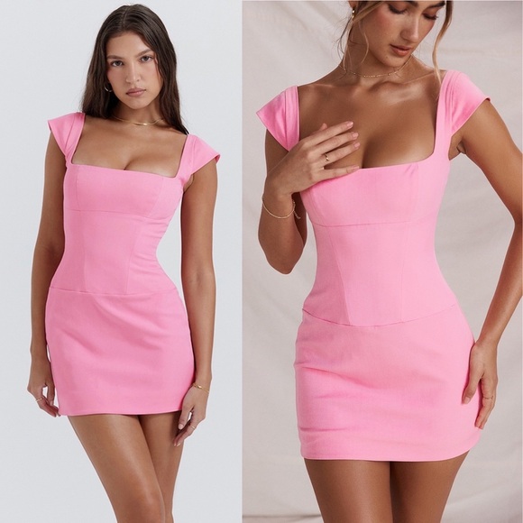 HOUSE‎ OF CB 'Leonida' French Pink Corset Mini Dress NWOT size S